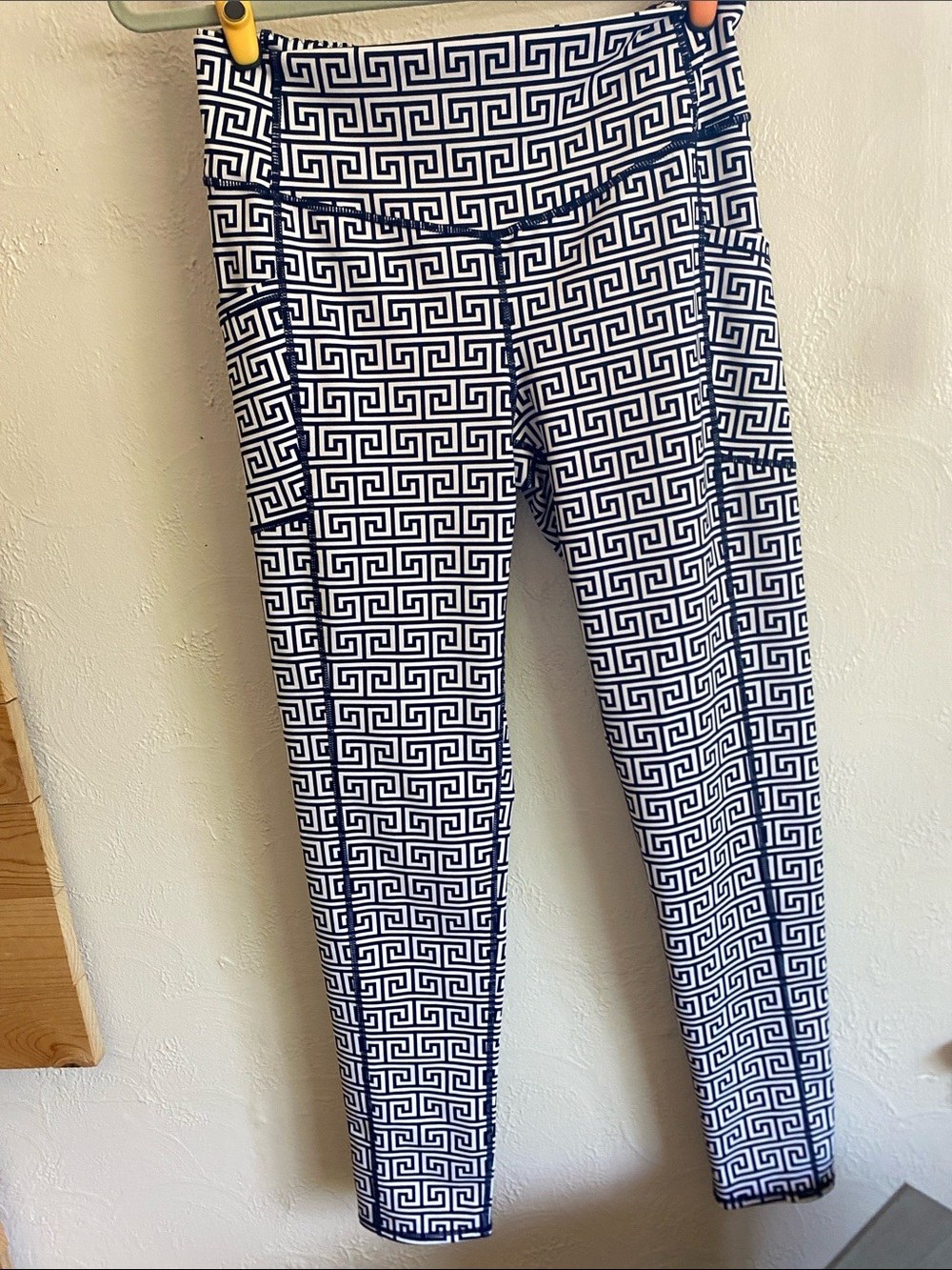 J. McLaughlin Navy & White Geometric Print Joggers